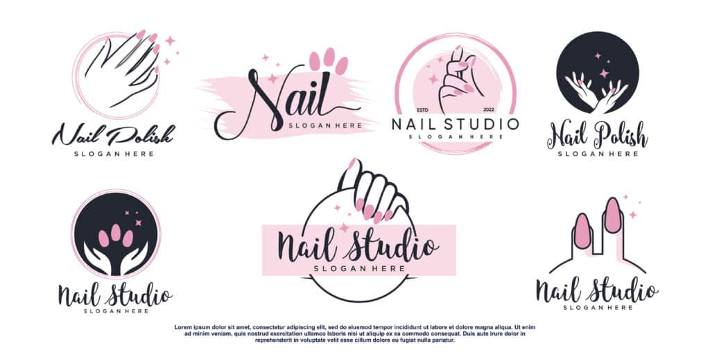 many nail studio logos serving as example