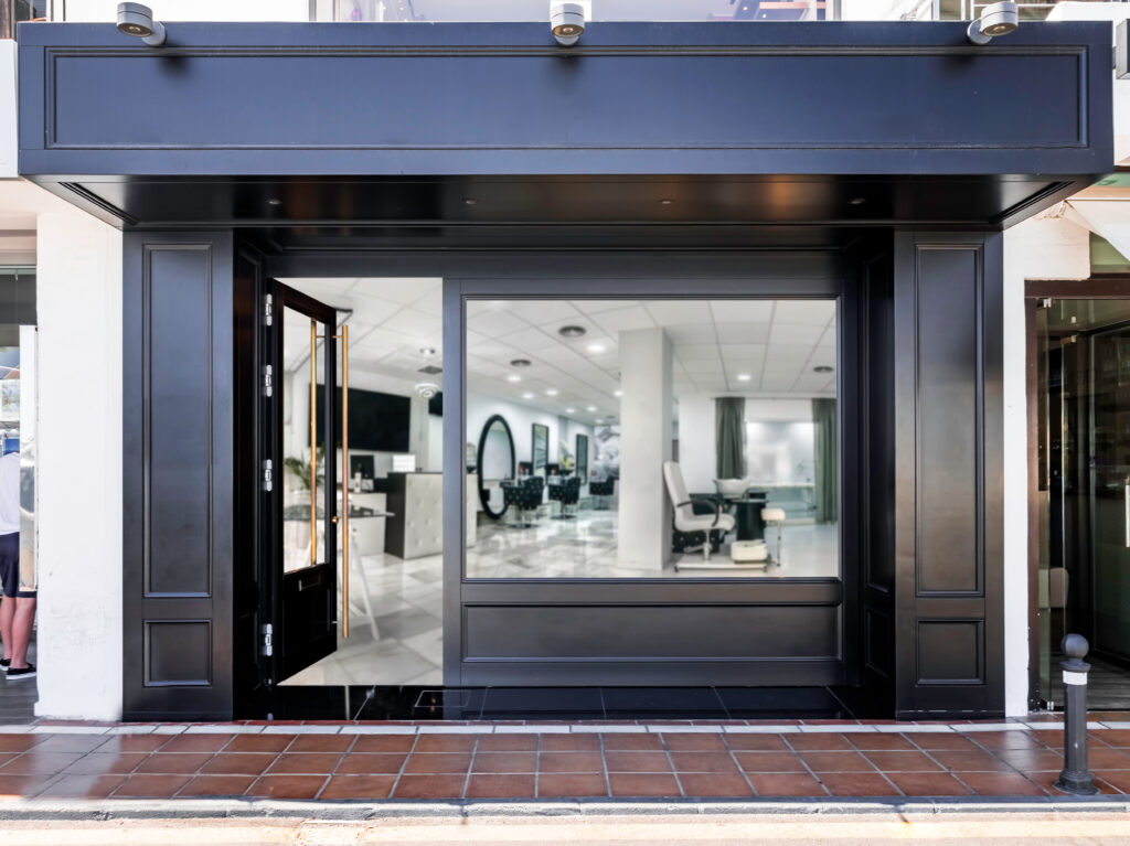 outdoor from a hair salon venue without logo