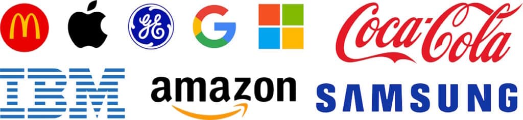 top company logos aligned