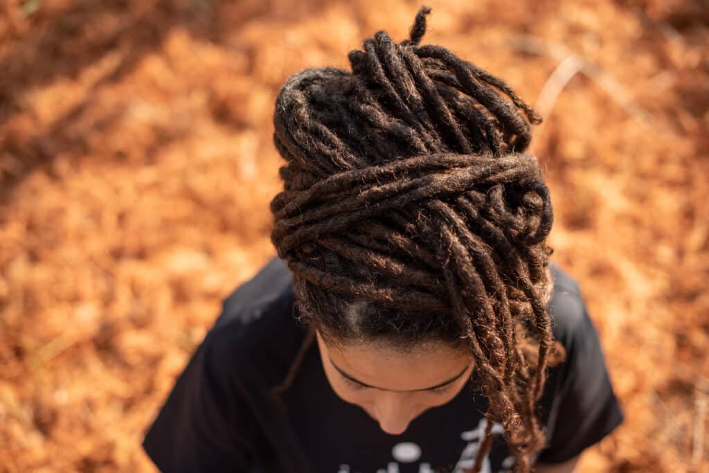 hair locs seen from above