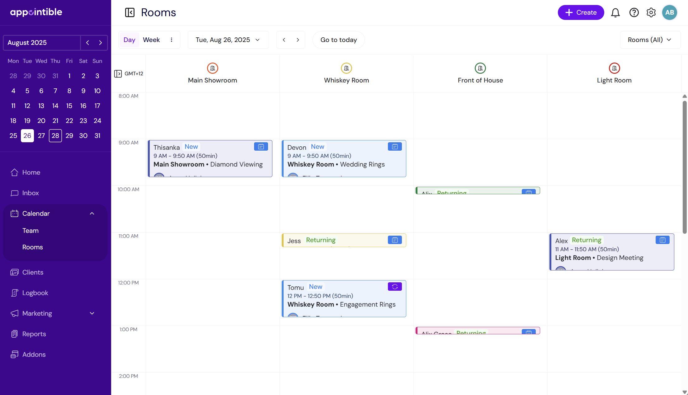 room calendar appointible